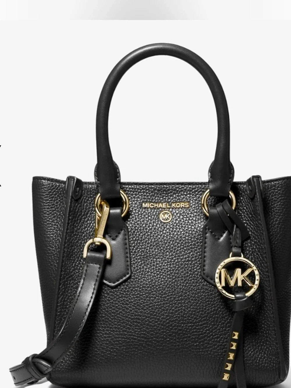 Michael Kors Sm. Black Pebbled Leather Satchel with Gold Accents Authentic*